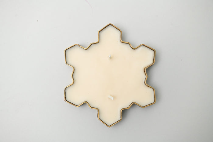 Snowflake Shaped Decorative Candle - Winter Holiday Party Table Decor