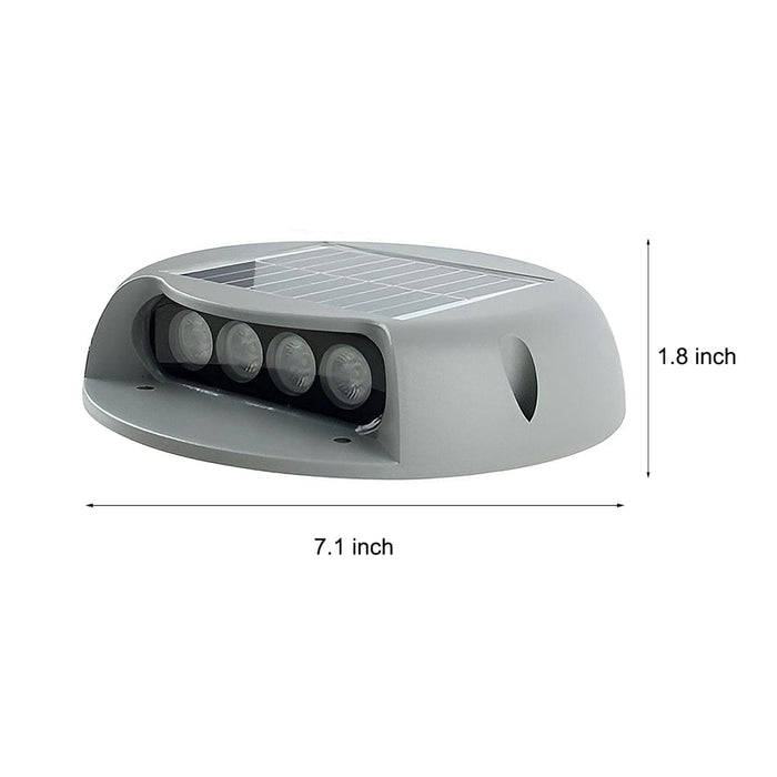 Solar Flush Embedded LED Deck Pathway Step Light ABS Gray Dual CCT IP65 10hr | NordaLight