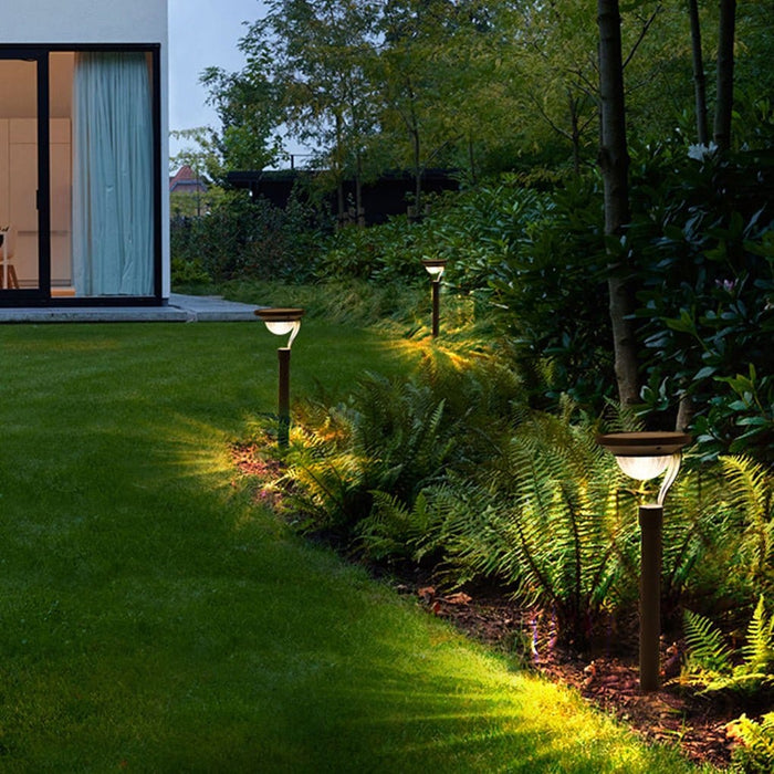 Solar Garden Stake Light Modern Floating Aura LED Stainless Steel Dusk to Dawn Gray | NordaLight