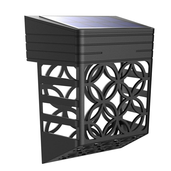 Solar Hollow Outdoor Wall Sconce Fence Light Shadow Pattern LED Dusk to Dawn | NordaLight