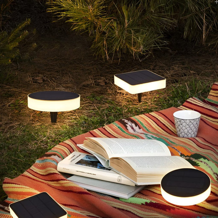 Solar LED In-Ground Disc Light IP54 PC 3000K/6000K Round Square White Outdoor Pathway | NordaLight