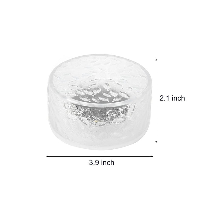 Solar LED Round Ice Brick Step Light Acrylic White Outdoor Garden Pathway IP65 4-Pack | NordaLight