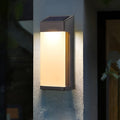 Solar Outdoor Wall Sconce Black Frosted Glass LED 3000K 2-Pack Entrance Porch | NordaLight