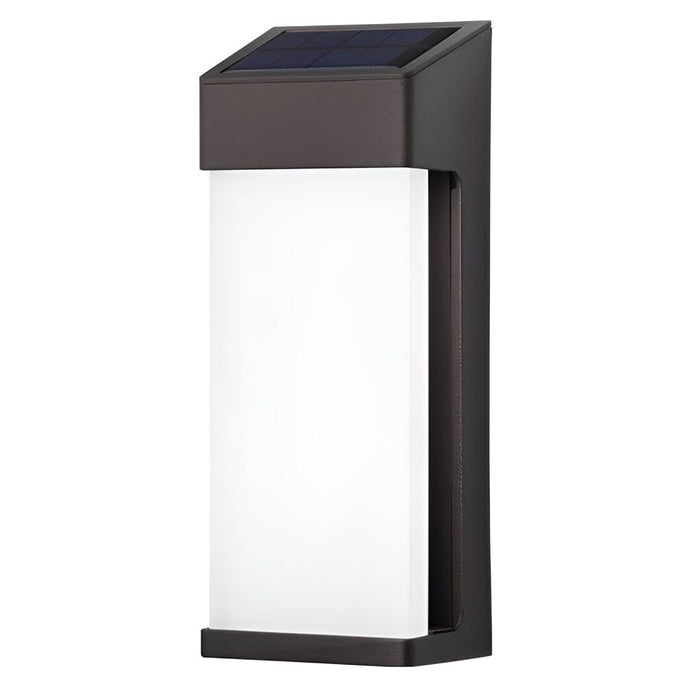 Solar Outdoor Wall Sconce Black Frosted Glass LED 3000K 2-Pack Entrance Porch | NordaLight