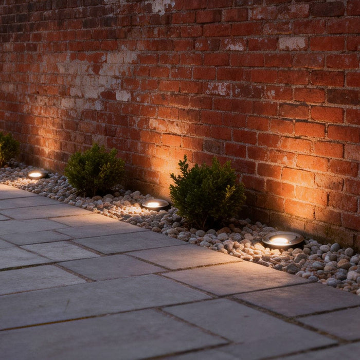 Solar Powered LED In-Ground Well Light 1W Black 304 Stainless Steel IP67 16Hr Runtime 3000K or 4000K | NordaLight