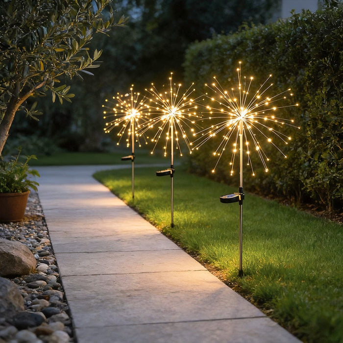 Solar Starburst Garden Lights 200 LED Firework Stake Lights Outdoor IP65 | NordaLight