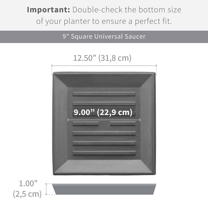 Square Universal Saucer - 12.5in Ext., 9in Int. - Ash - Ash,12.5" Ext. (9" Int.)