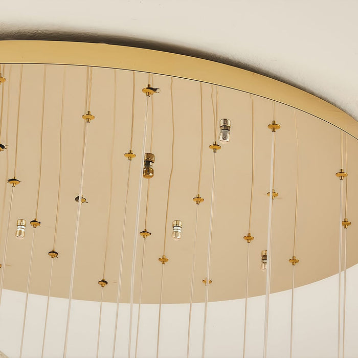 Staircase Chandelier Gold Crystal Ball Spiral LED 1-30 Head 3000K Warm White | NordaLight