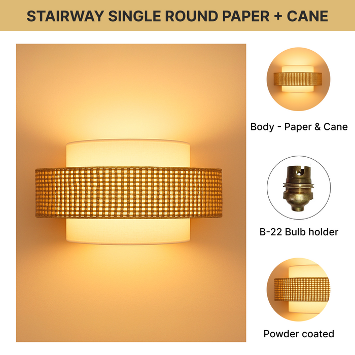 Stairway single round paper + cane