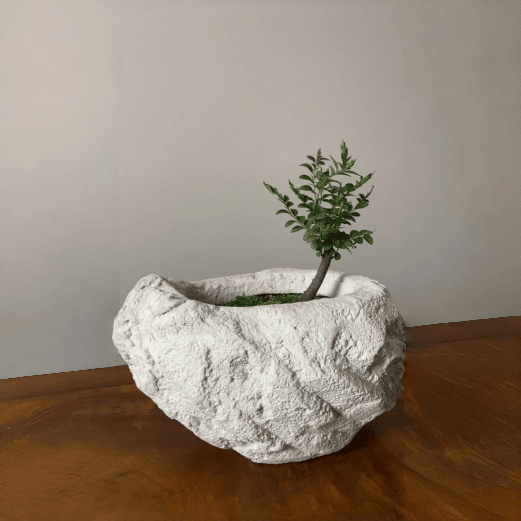 Stone Look Planters - Decorative Indoor Outdoor Plant Pots - JART TEAM