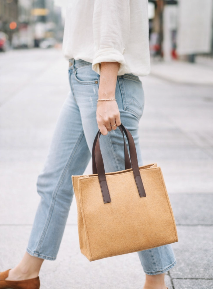 Stylish Beige and Brown Unisex Carryall Bag