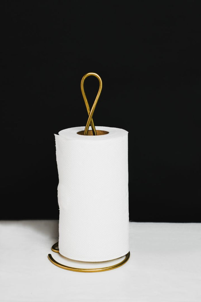 Swirl Burnished Brass Paper Towel Holder
