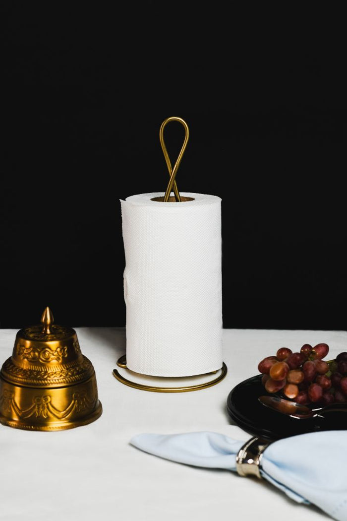 Swirl Burnished Brass Paper Towel Holder
