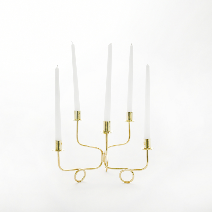 Thread of Togetherness Brass Taper Candle Holder – Set of 6