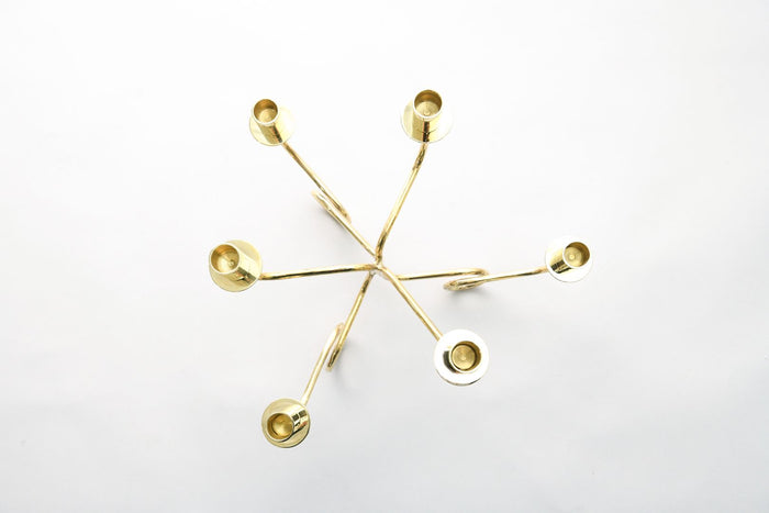 Thread of Togetherness Brass Taper Candle Holder – Set of 6