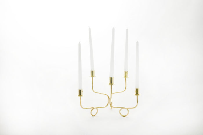 Thread of Togetherness Brass Taper Candle Holder – Set of 6