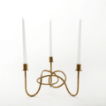 Thread of Togetherness Burnished  Brass Taper Candle Holder – Set of 3