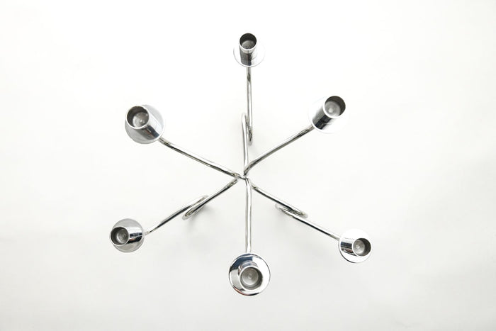 Thread of Togetherness Chrome Taper Candle Holder – Set of 6