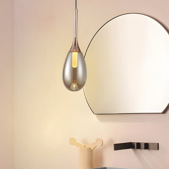 Tinted Teardrop Glass LED Pendant Light with Aluminum Hardware | NordaLight