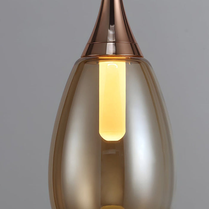 Tinted Teardrop Glass LED Pendant Light with Aluminum Hardware | NordaLight