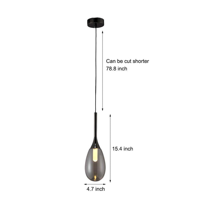 Tinted Teardrop Glass LED Pendant Light with Aluminum Hardware | NordaLight