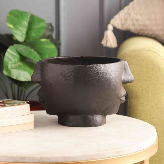 Two Face Gold Expression Vase | Artistic Modern Decor Accent