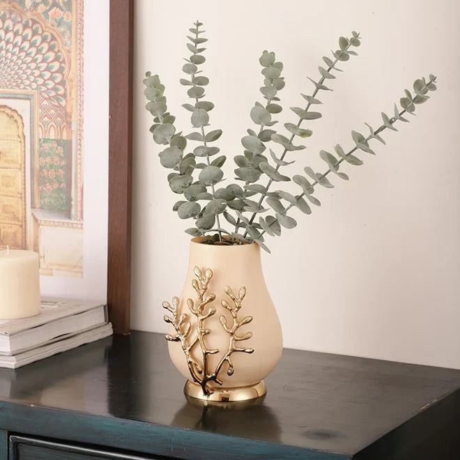 Versalux Glass Vase and Candle Holder – Luxury Décor in Peach & Grey