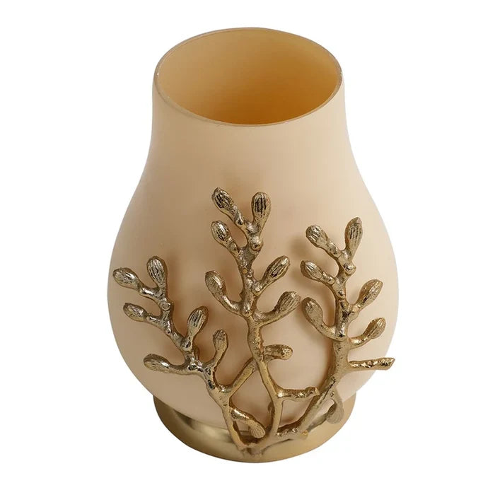 Versalux Glass Vase and Candle Holder – Luxury Décor in Peach & Grey