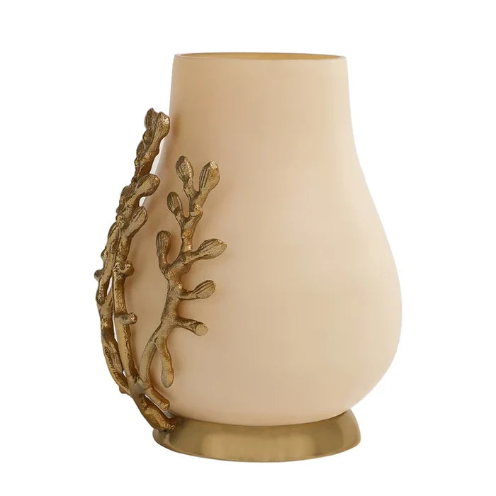 Versalux Glass Vase and Candle Holder – Luxury Décor in Peach & Grey