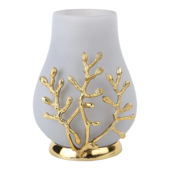 Versalux Glass Vase and Candle Holder – Luxury Décor in Peach & Grey