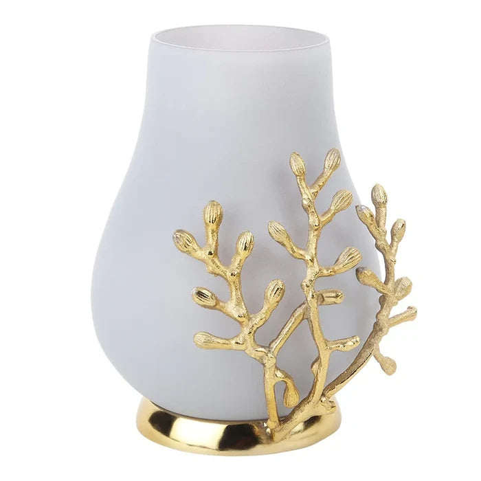 Versalux Glass Vase and Candle Holder – Luxury Décor in Peach & Grey