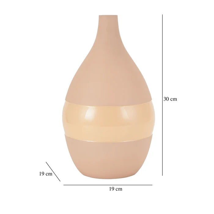 Vesera Enamel Vase | Petite Peach & Black Accent Piece for Your Home