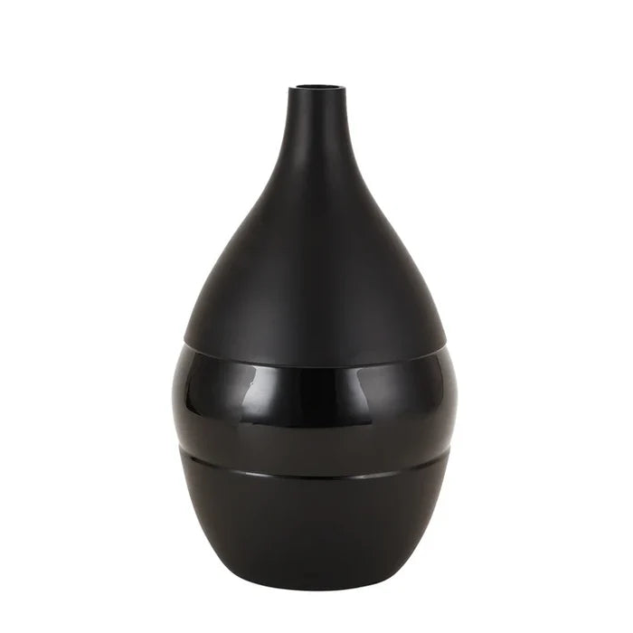Vesera Enamel Vase | Petite Peach & Black Accent Piece for Your Home