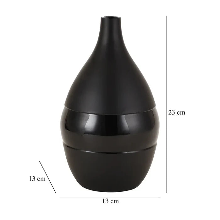 Vesera Enamel Vase | Petite Peach & Black Accent Piece for Your Home