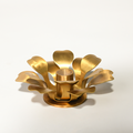 Water Lily Brushed Brass Taper Candle Holder