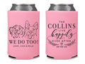 Wedding Can Cooler #253R - Custom Pet Illustration - Happily Ever After - Wedding Favors, Beverage Holder, Wedding Favor, Can Holder, Pets