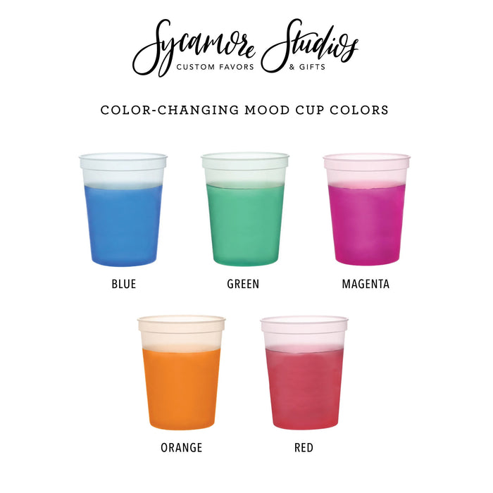 Wedding Color-Changing Mood Stadium Cups #199 - 16oz - Happy Holidays - Party Cup, Wedding Favor, Color Change Cups, Wedding Mood Cup, Decor