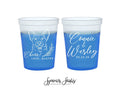 Wedding Color-Changing Mood Stadium Cups #224 - 16oz - Custom Pet Illustration - Party Cup, Wedding Favor, Color Change Cups, Mood Cups