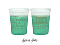 Wedding Color-Changing Mood Stadium Cups #229 - 16oz - Custom Venue Illustration - Party Cup, Wedding Favor, Color Change Cups, Mood Cups