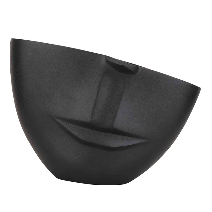 Whimsical Face Vase in Black | Modern Decorative Vase