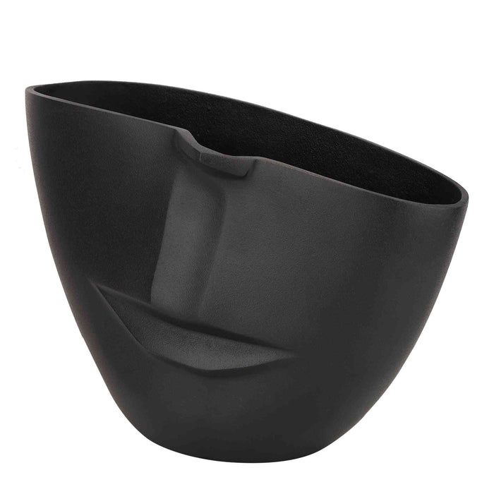 Whimsical Face Vase in Black | Modern Decorative Vase