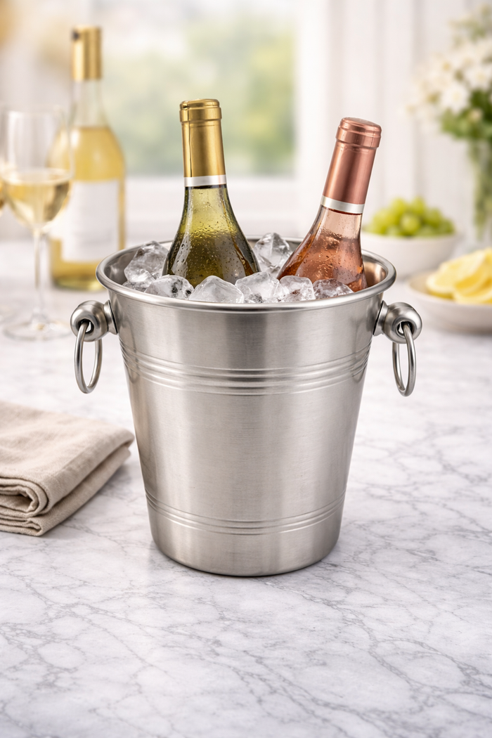 Wine Cooler Bucket | Polished Stainless Steel | Luxury Drinks Chiller