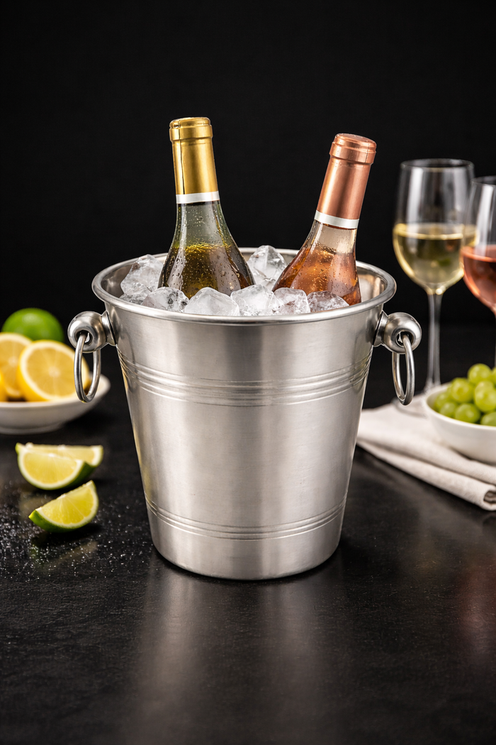 Wine Cooler Bucket | Polished Stainless Steel | Luxury Drinks Chiller
