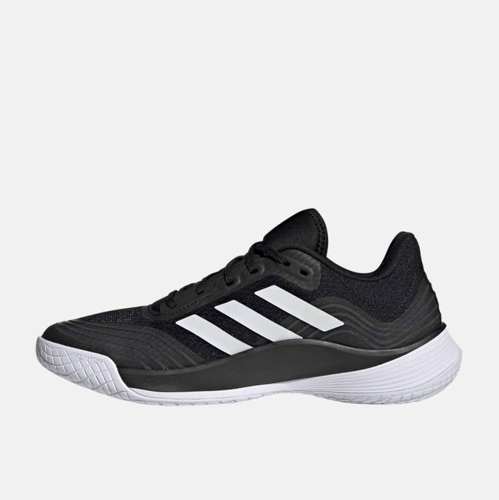 Side medial view of Women's Adidas Novaflight Volleyball Shoes.