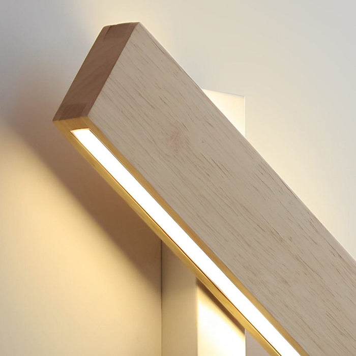 Wood LED Wall Sconce Rotatable Minimalist Warm White Bedroom Hallway 3 Sizes | NordaLight