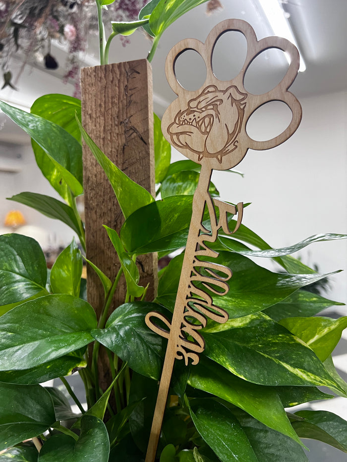 Wooden Bulldog Flower Spirit Picks