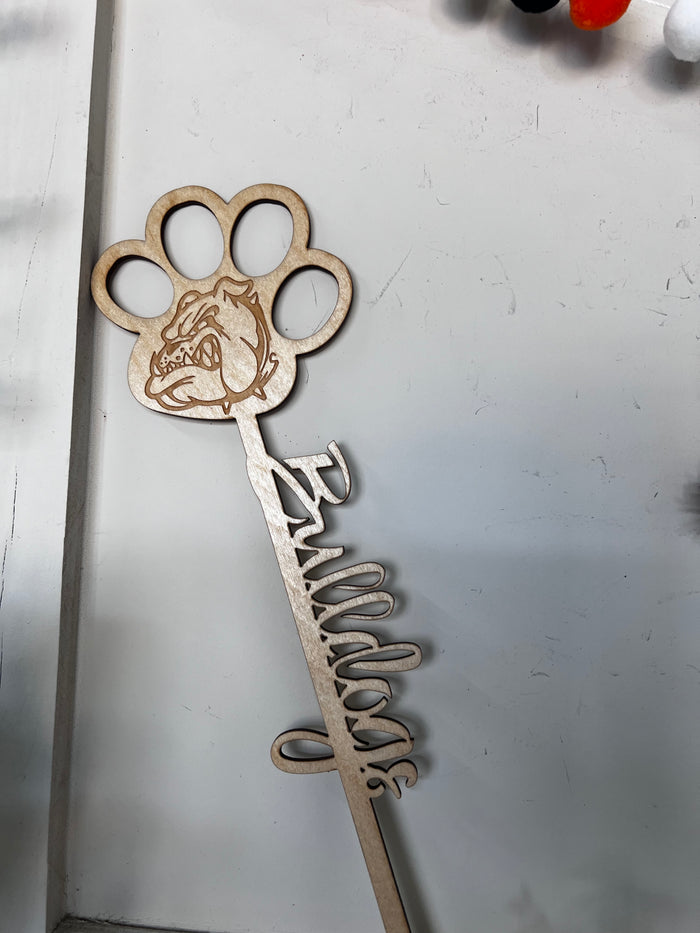 Wooden Bulldog Flower Spirit Picks
