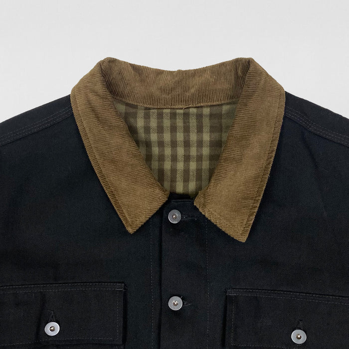 Yeezy Season 6 Flannel Lined Corduroy Denim Sample Jacket In Black
