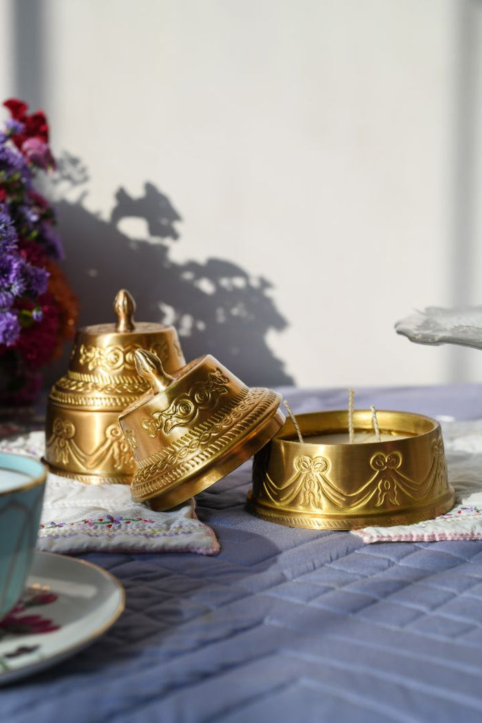 Zero Calorie Cake Burnished Brass Candle